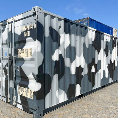 Contenedor Marítimo Camuflaje 20 pies – Acero CORTEN, 33 m³ y Carga 28 t