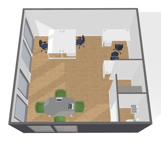 Oficina Contenedor 36 m² (6 × 6 m) – Aislada, con Baño y Kitchenette Listos para Usar - Imagen 7